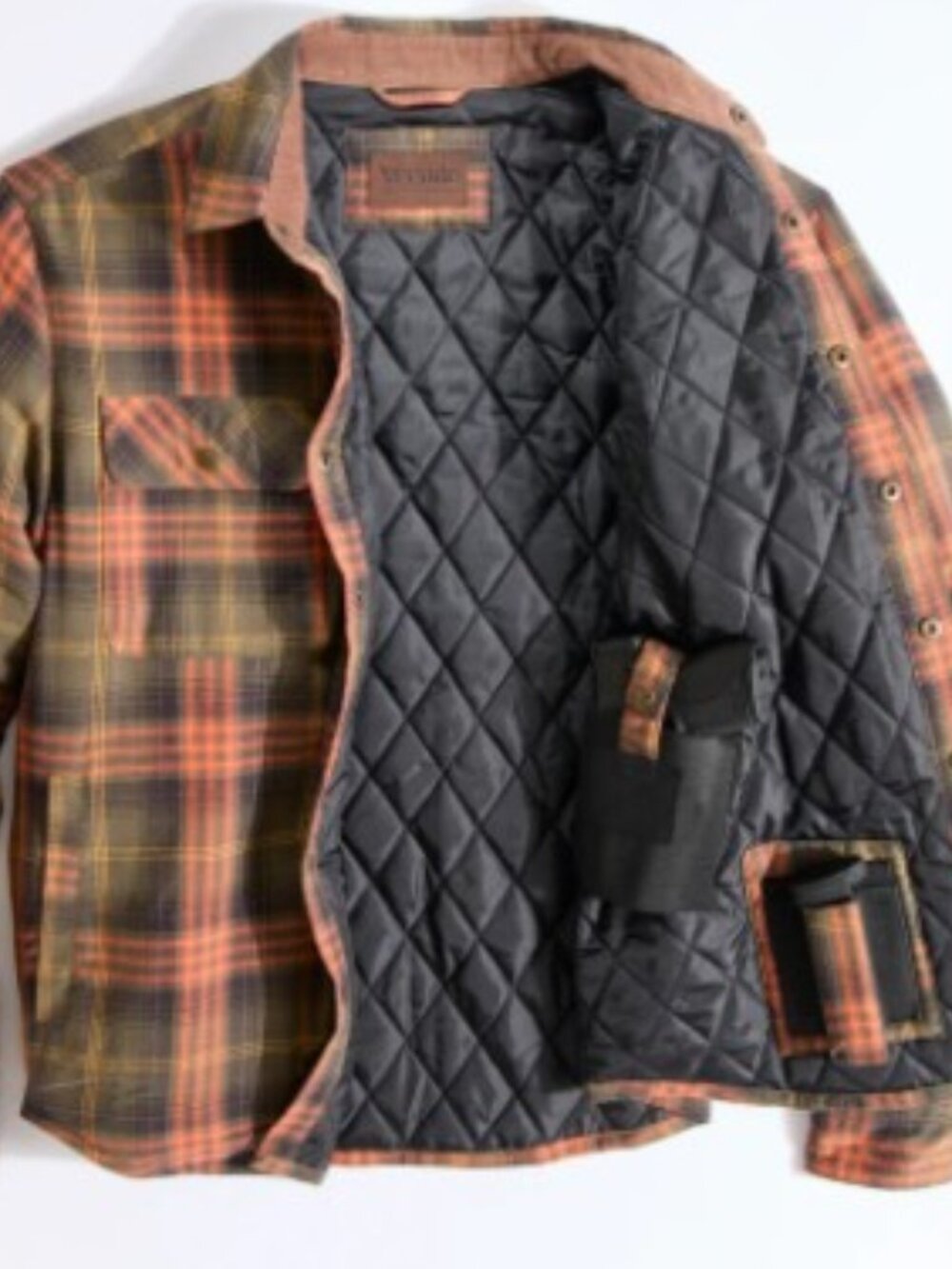 Concealed Carry Quilt Lined Shirt Jacket - Army | Large